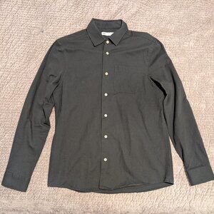 Zara men's Small dark forest green button-up oxford longsleeve dress shirt